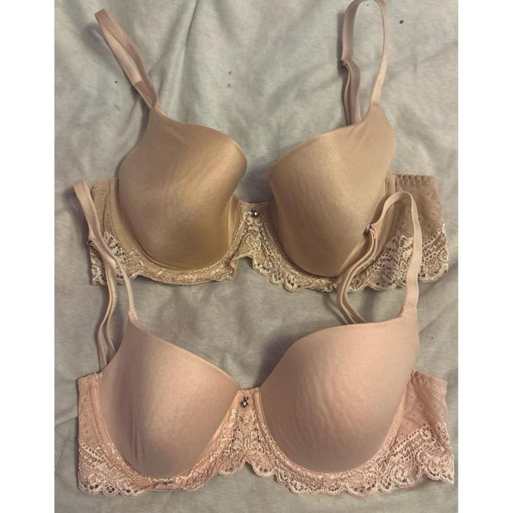Simply Vera Wang Lightly Lined Full Coverage Underwire Bras x2, Beige/Blush 34B